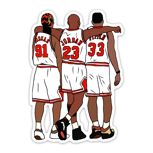 Car & Motorbike Stickers: Michael Jordan, Rodman and Pippen