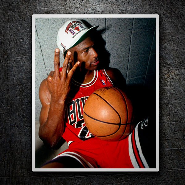 supermarkt Jongleren erven Sticker Michael Jordan 3th NBA Ring | MuralDecal.com