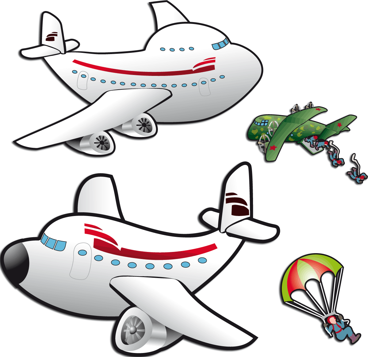 Stickers for Kids: Airplanes and parachutists