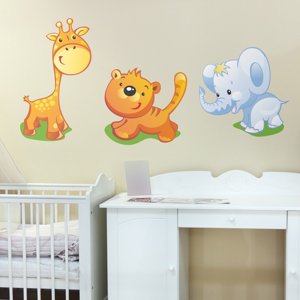 Stickers for Kids: Giraffe, tiger and elephant kit