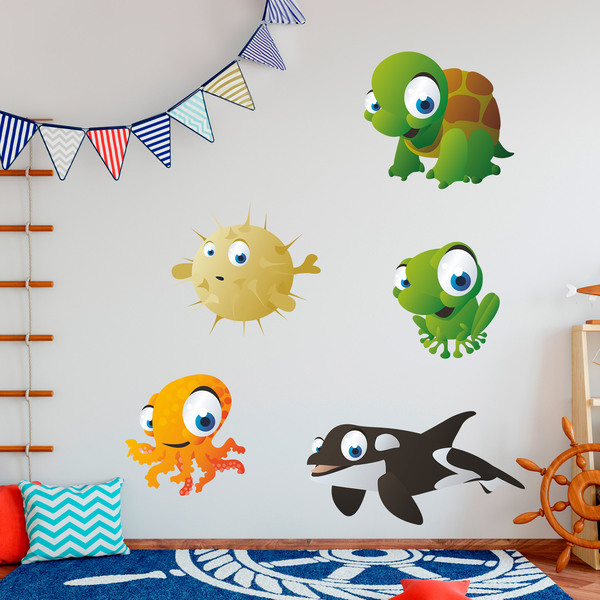 Stickers for Kids: Aquarium Kit of marine beings