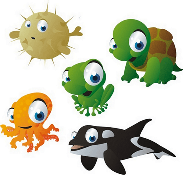 Stickers for Kids: Aquarium Kit of marine beings