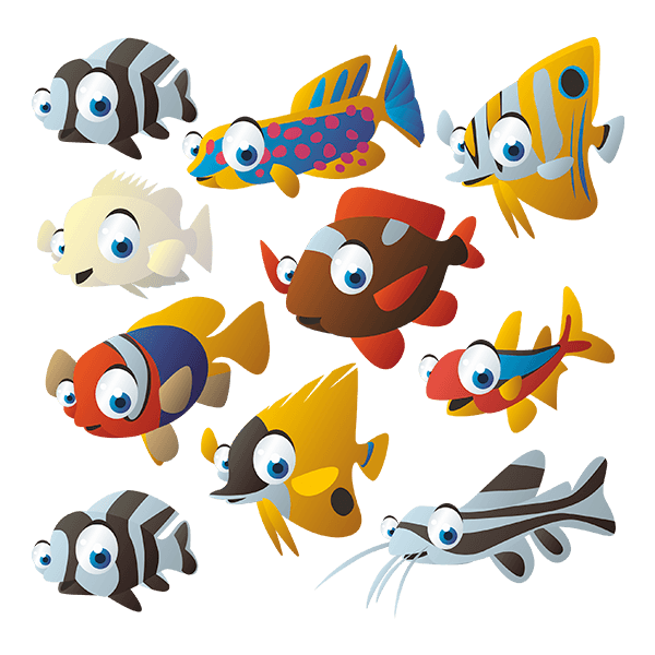 Stickers for Kids: Kit 10 fishes