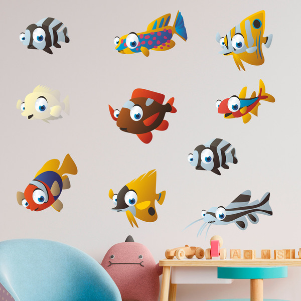 Stickers for Kids: Kit 10 fishes