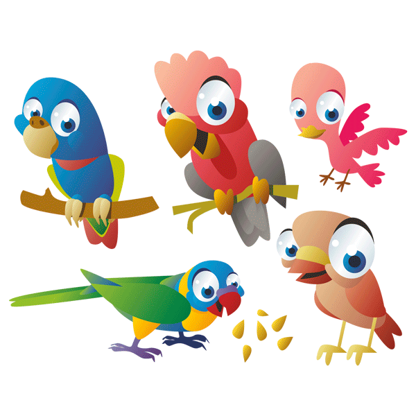 Stickers for Kids: Exotic Parrots Kit