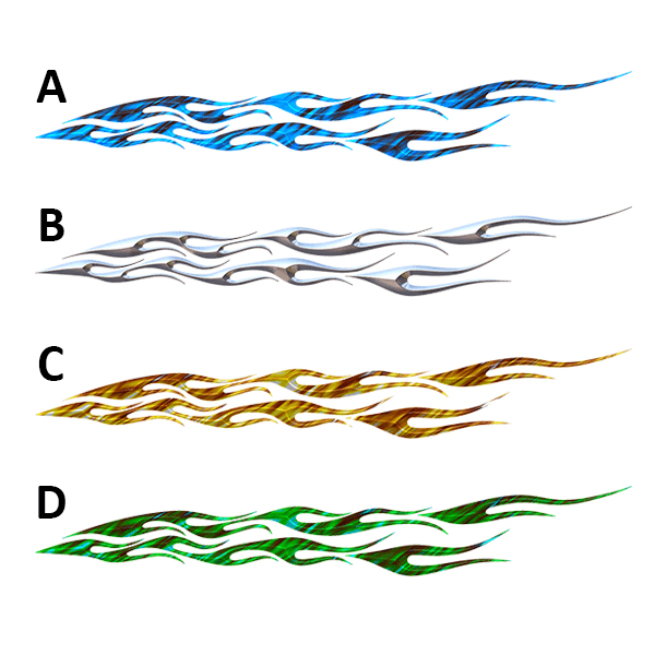 Camper van decals: Coloured flames