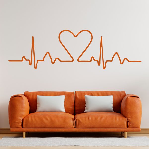 Wall Stickers: Bed Headboard Heart electrocardiogram