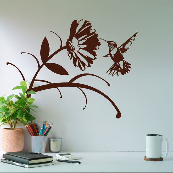 Wall Stickers: Floral Hummingbird