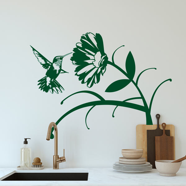 Wall Stickers: Floral Hummingbird