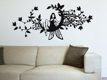 Wall Stickers: Fairy in the moon of flowers 5