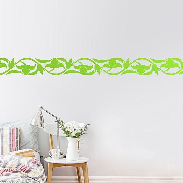 Wall Stickers: Wall Border Flowers opening