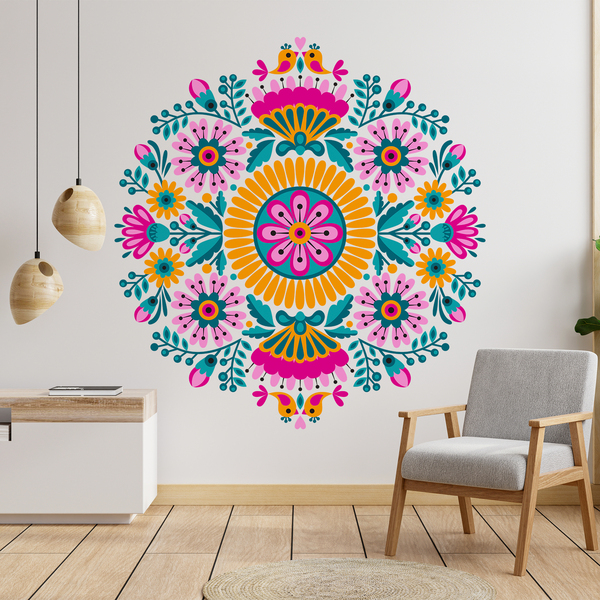 Wall Stickers: Birds and Flowers Mandala
