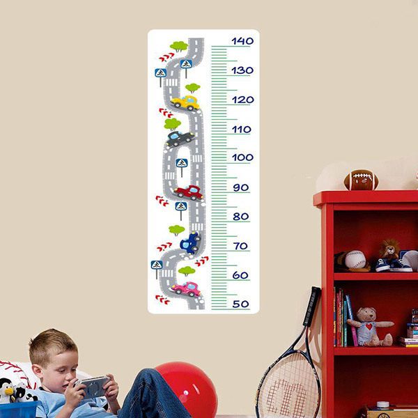 Stickers for Kids: Height Chart road and cars