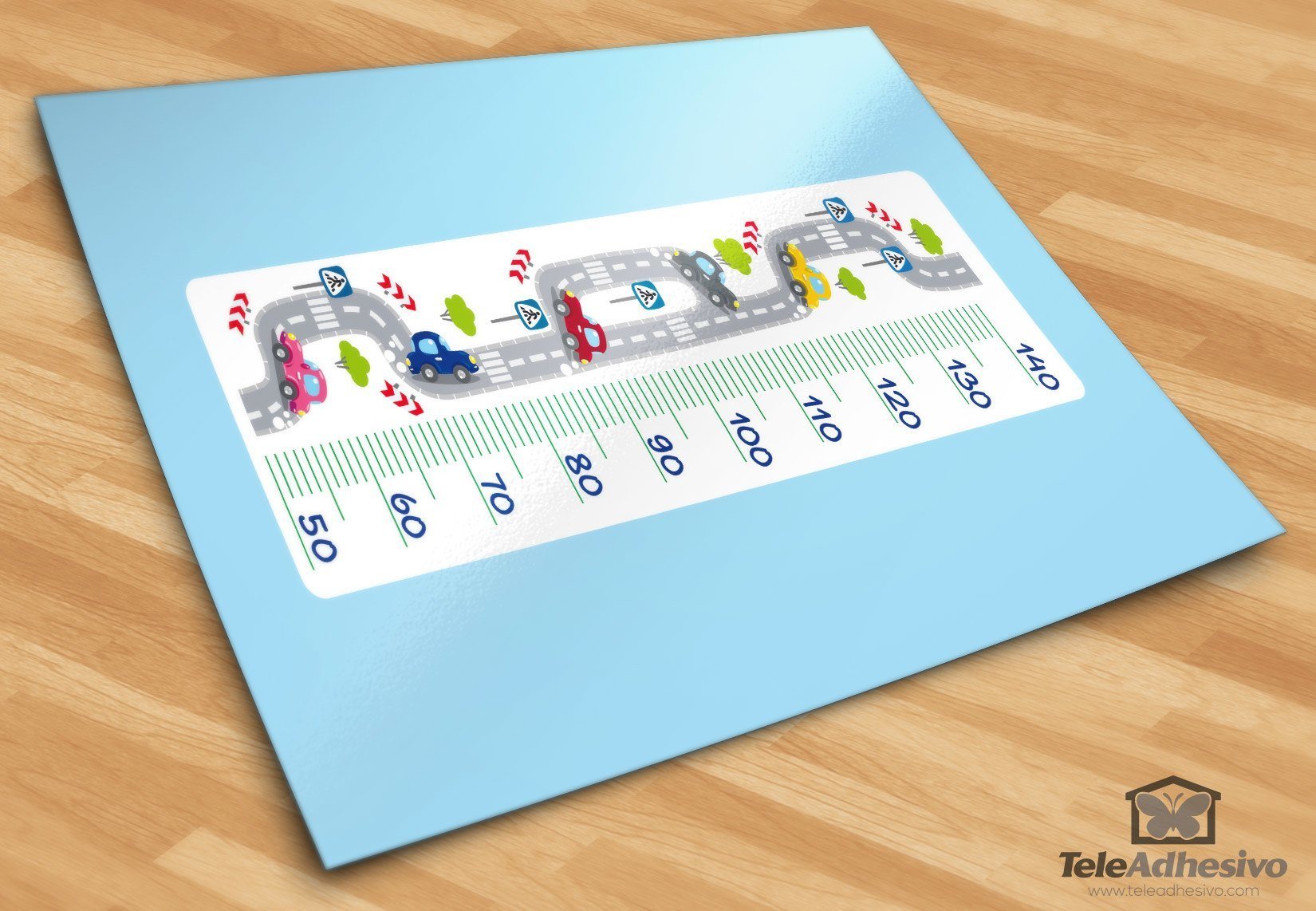 Stickers for Kids: Height Chart road and cars