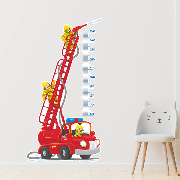 Stickers for Kids: Height Chart Fire Truck