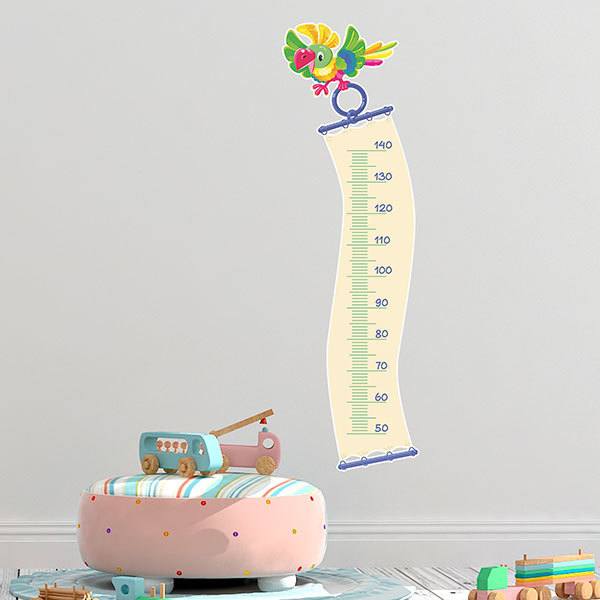 Stickers for Kids: Height Chart Flying parrot