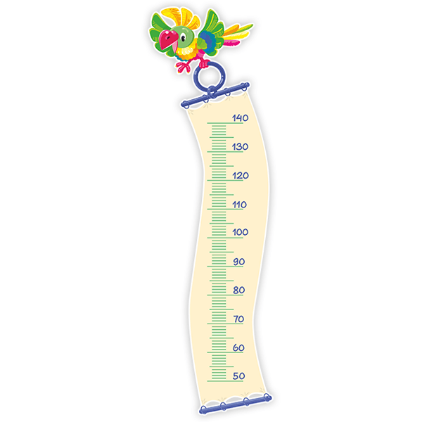 Stickers for Kids: Height Chart Flying parrot