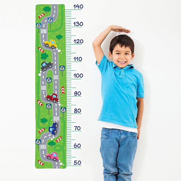 Stickers for Kids: Height Chart Cars on the road