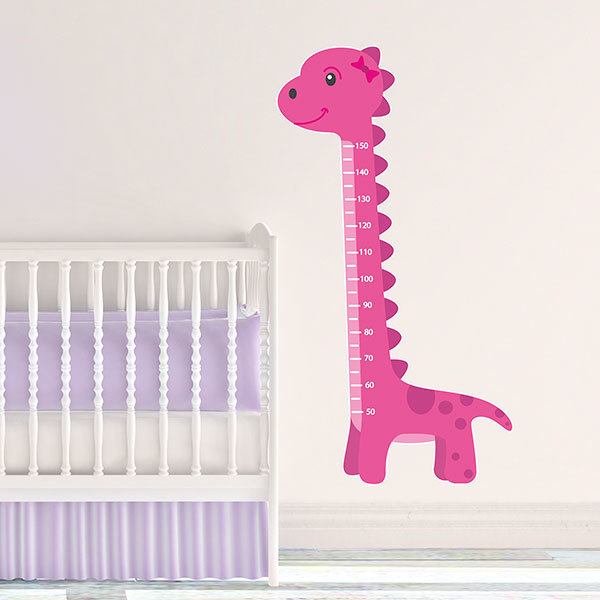 Stickers for Kids: Height Chart Pink Dinosaur