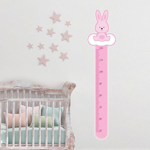 Stickers for Kids: Height Chart pink rabbit