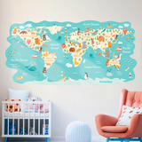 Stickers for Kids: World map Animals around the world 3
