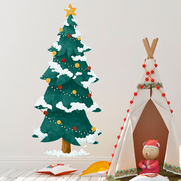 Wall Stickers: Snowy Christmas Spruce