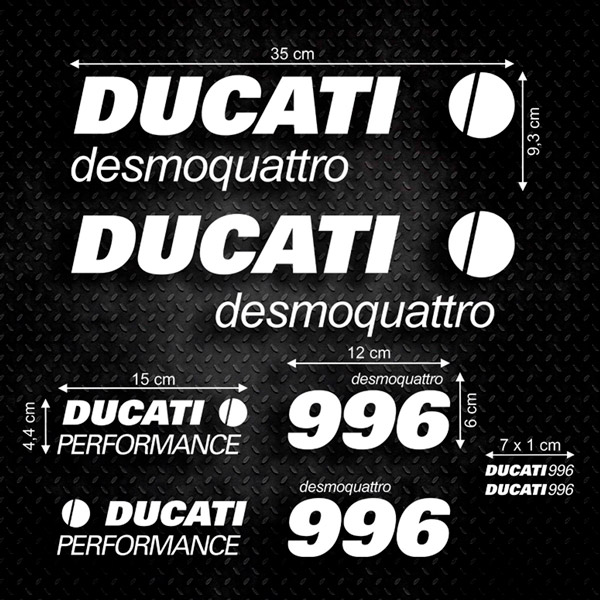 Car & Motorbike Stickers: Set 8X Ducati desmoquattro 996