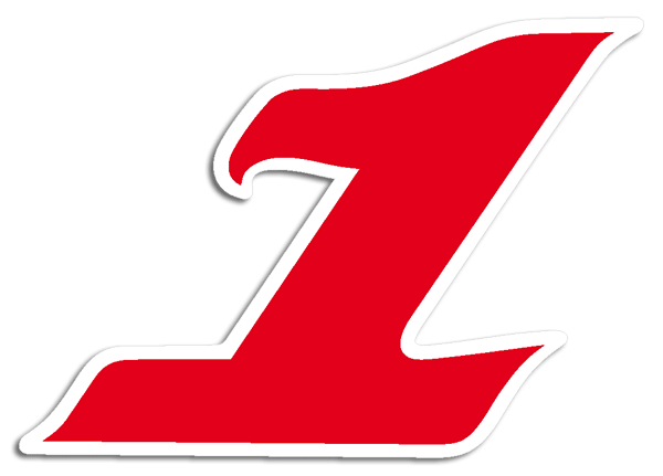 Car & Motorbike Stickers: Number 1 red and white