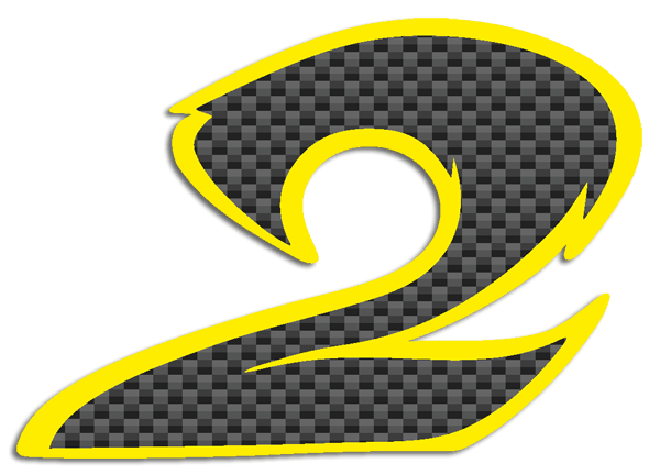 Car & Motorbike Stickers: Number 2 carbon fiber