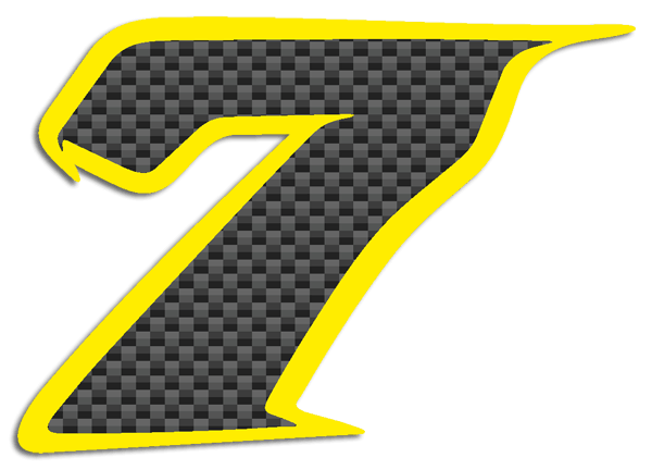 Car & Motorbike Stickers: Number 7 carbon fiber