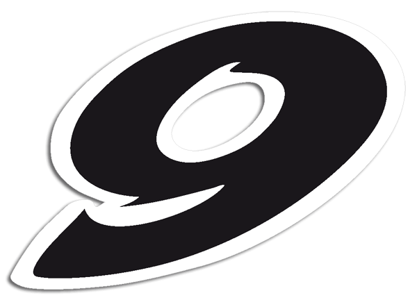 Car & Motorbike Stickers: Number 9 black and white