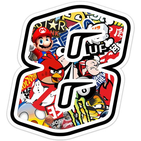 Car & Motorbike Stickers: Number 8 Stickerbomb