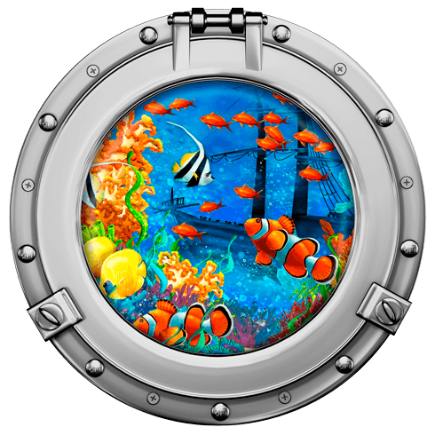 Wall Stickers: Clownfish and shipwreck porthole