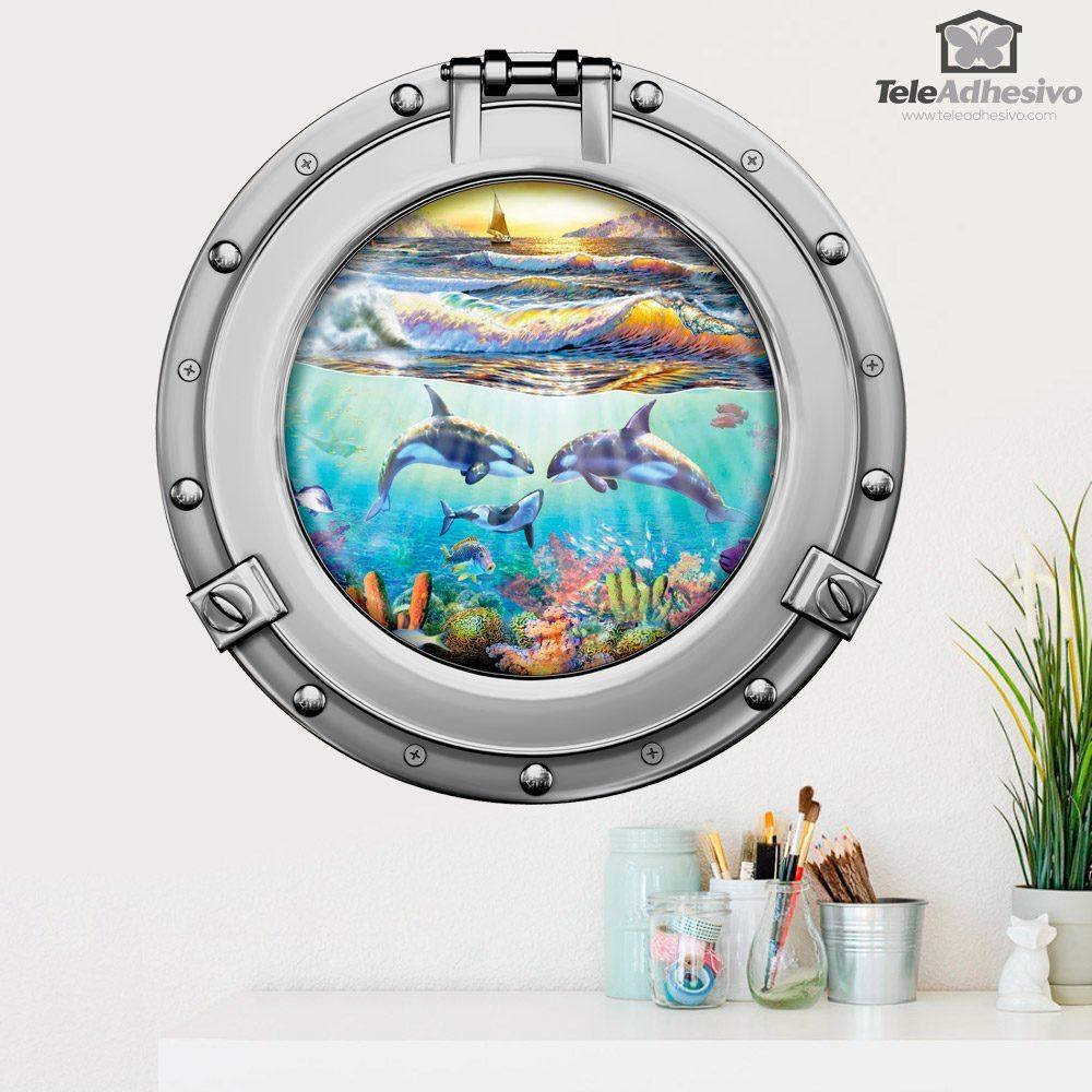 Wall Stickers: Dolphins and sailboat
