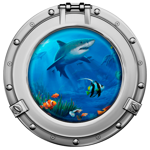 Wall Stickers: Sharks and fishes porthole