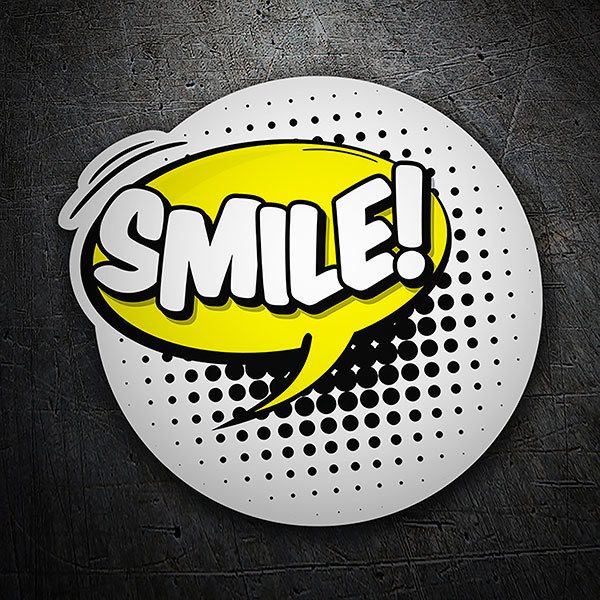 Car & Motorbike Stickers: SMILE! white