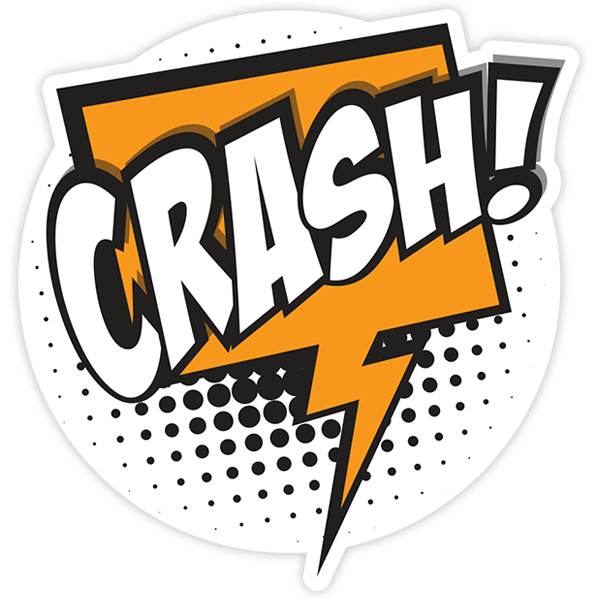 Car & Motorbike Stickers: CRASH! white