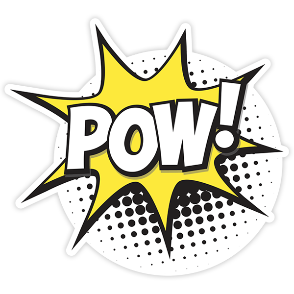 Car & Motorbike Stickers: POW! white