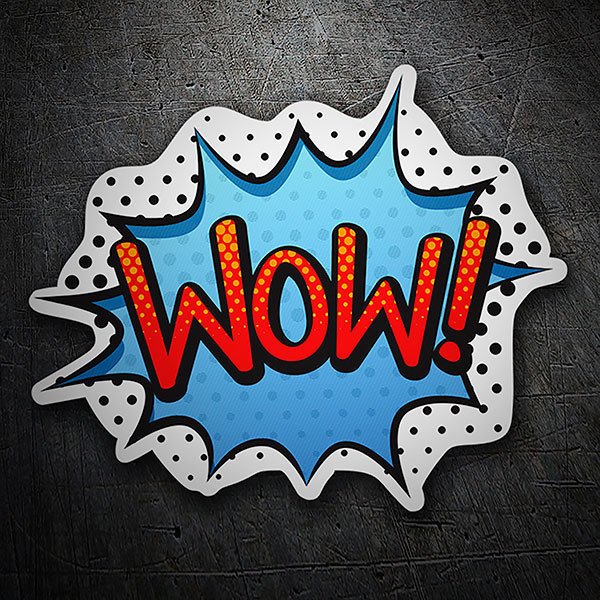 Car & Motorbike Stickers: WOW! red and blue