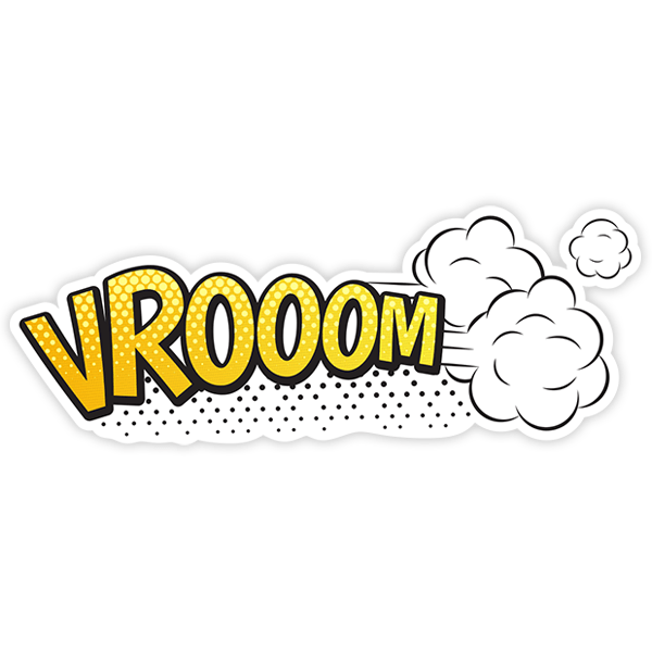 Car & Motorbike Stickers: VROOOM yellow