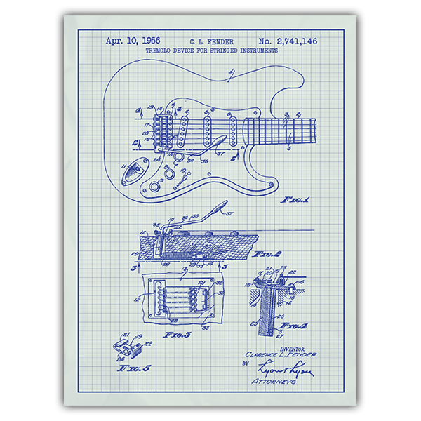 Wall Stickers: Fender Stratocaster electric guitar white