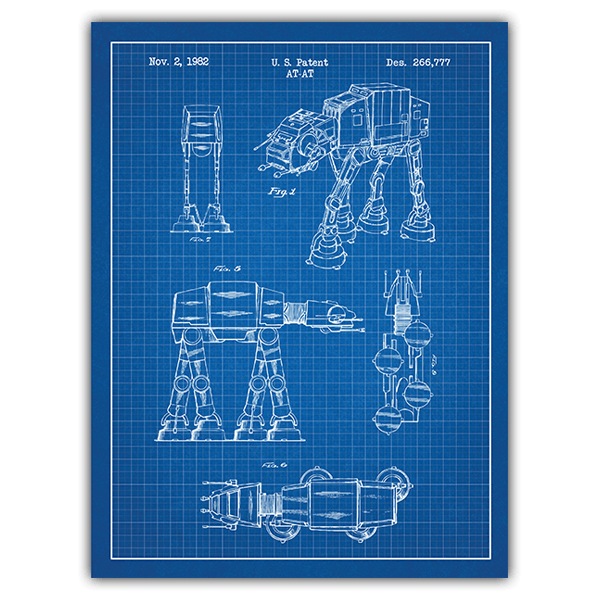 Wall Stickers: AT-AT blue patent