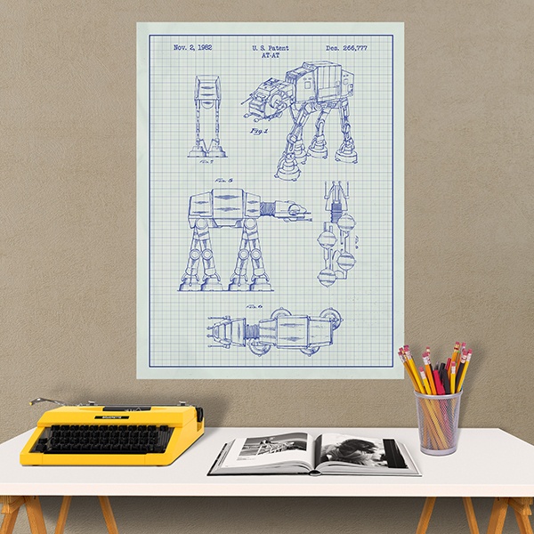 Wall Stickers: AT-AT white patent