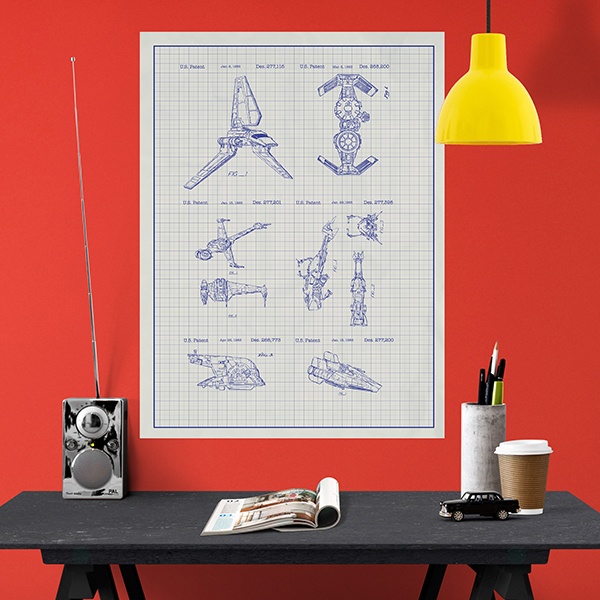 Wall Stickers: Naves Star Wars white patent
