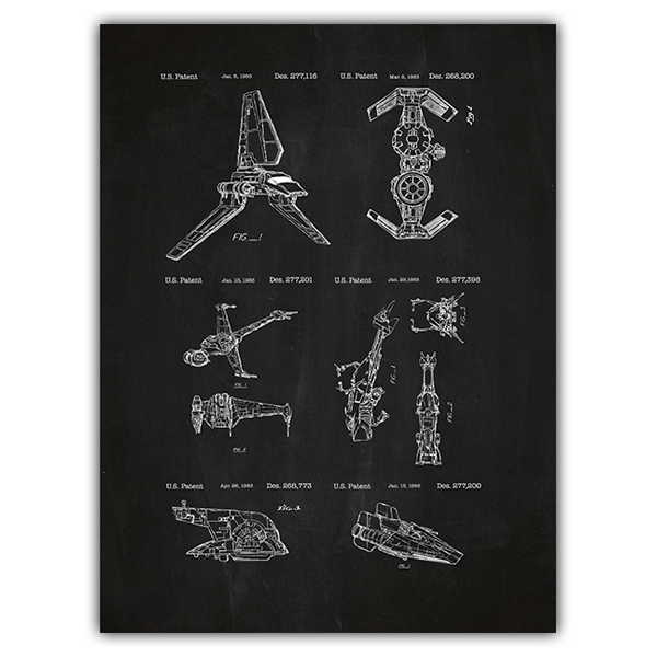 Wall Stickers: Star Wars ships board patent