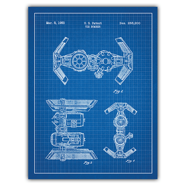 Wall Stickers: TIE Bomber blue patent