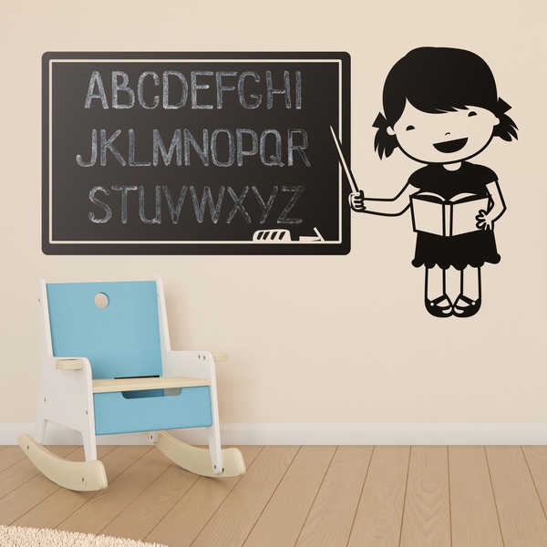 Stickers for Kids: Blackboard with the teacher