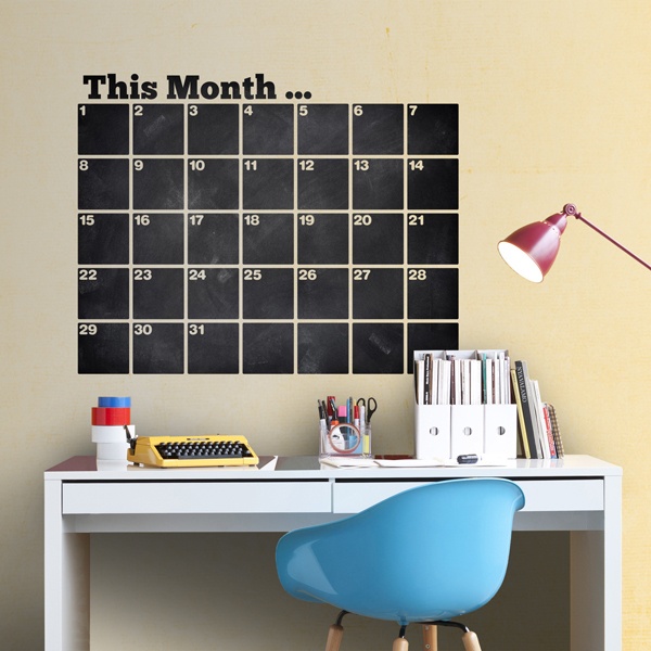 Wall Stickers: Chalkboard English Organizer Calendar