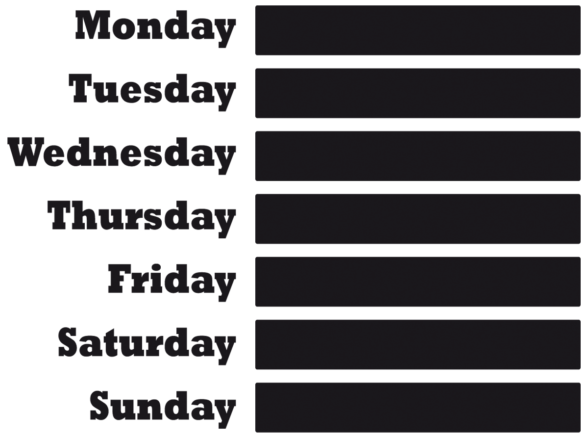 Wall Stickers: Chalkboard Weekly agenda English