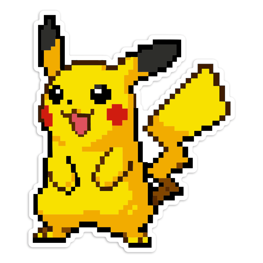 Car & Motorbike Stickers: Pikachu pixel style Pokémon